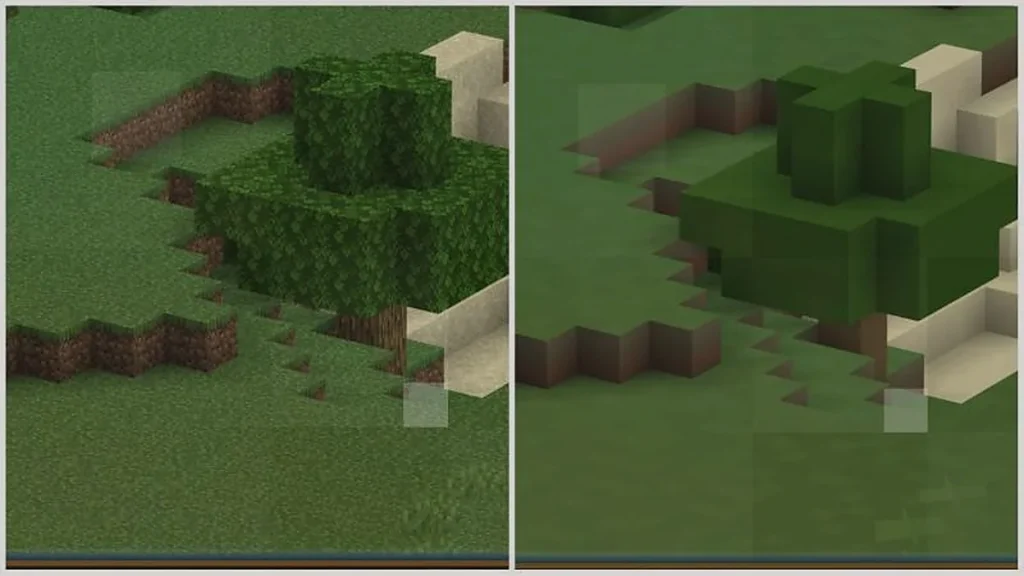 Шейдеры AziFy Low Poly Chunks | Lower quality of far chunks! Minecraft BE
