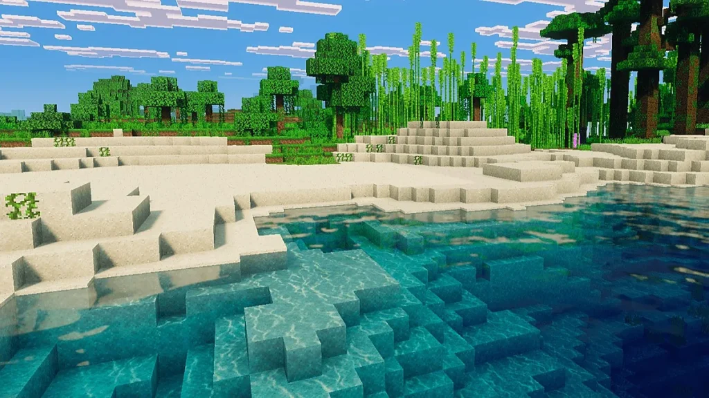 Текстуры Realistic Water (Vibrant Visuals) Minecraft BE