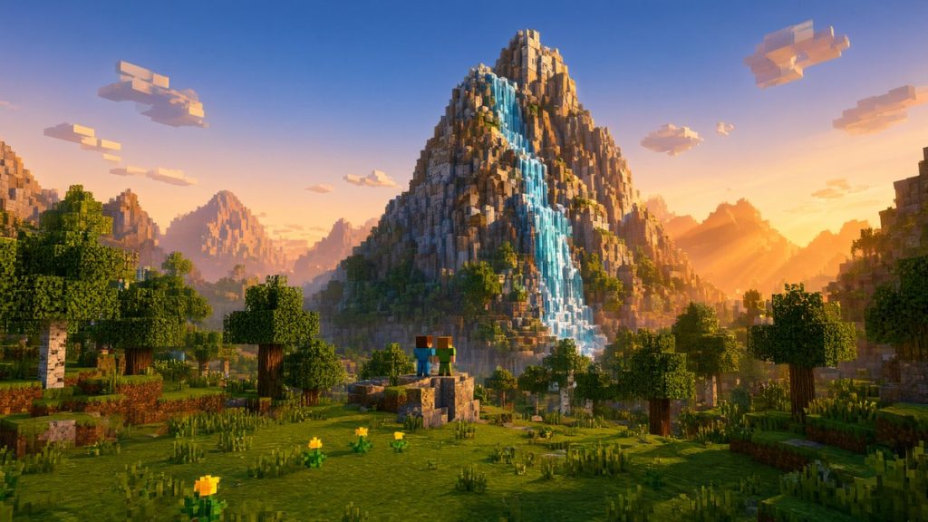 Шейдеры Панорама «Погоня за небесами» Minecraft BE