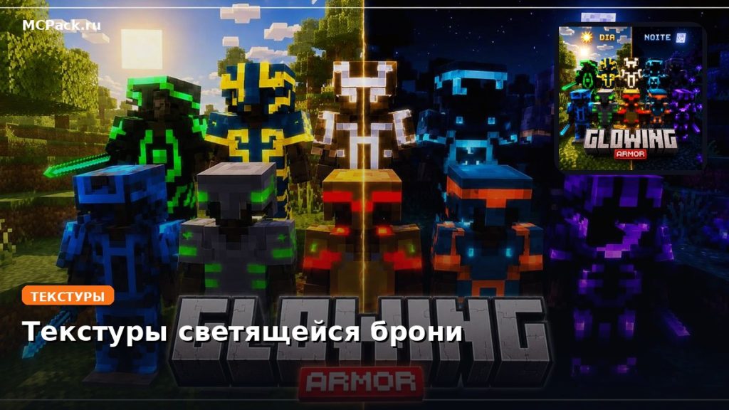 Текстуры светящейся брони Minecraft BE