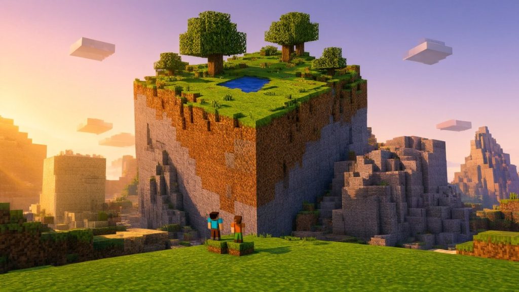 Карта Гигантский один блок Minecraft PE