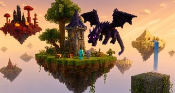 Карта Скайблок фэнтези Minecraft PE