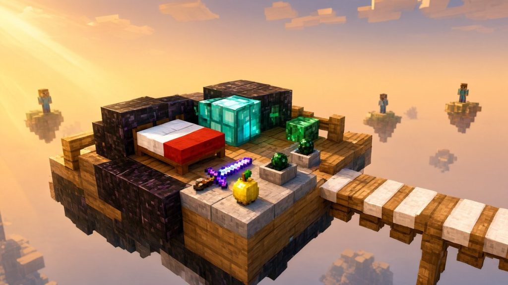 Текстуры Простые войны кроватей Minecraft BE