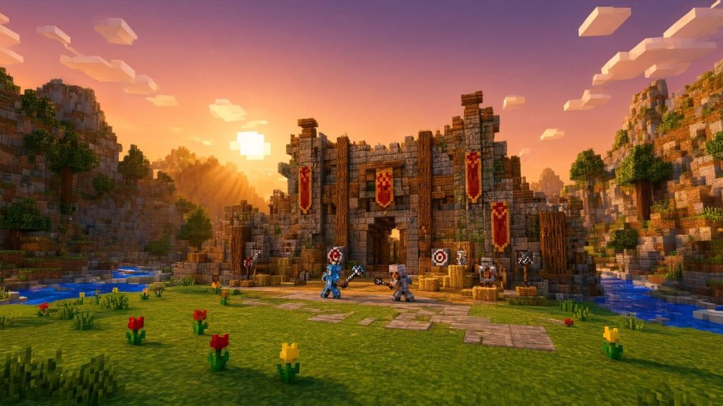 Карта Тренировка с булавой Minecraft PE