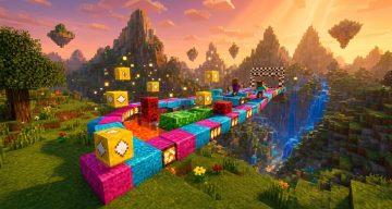 Карта Гонка счастливых блоков Minecraft PE