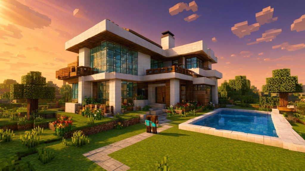 Карта Современный дом №14 Minecraft PE