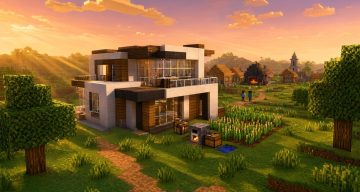Карта Современный дом для выживания 16 Minecraft PE