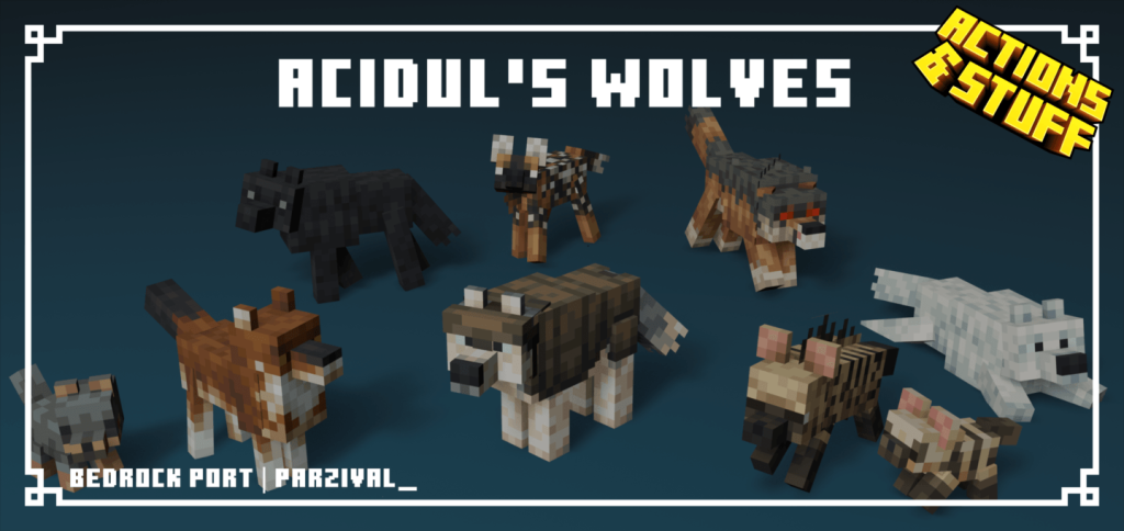 Текстуры волков Acidul Minecraft BE