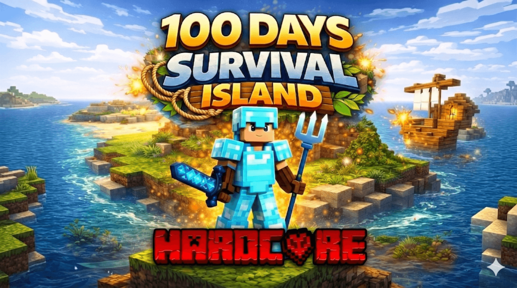 Карта Хардкор: 100 дней на острове выживания Minecraft PE