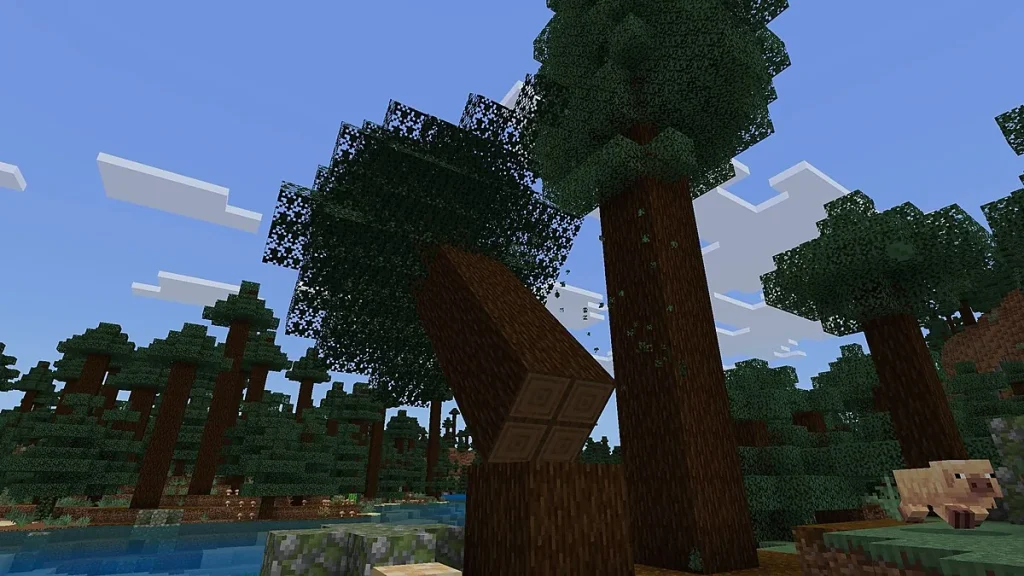 Мод Tree Physics Minecraft BE