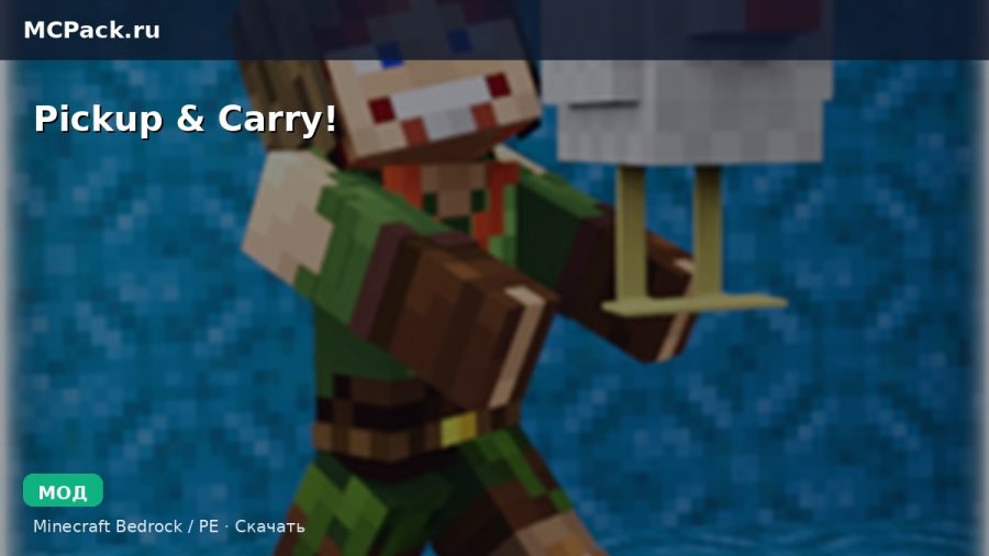 Мод Pickup & Carry! Minecraft BE